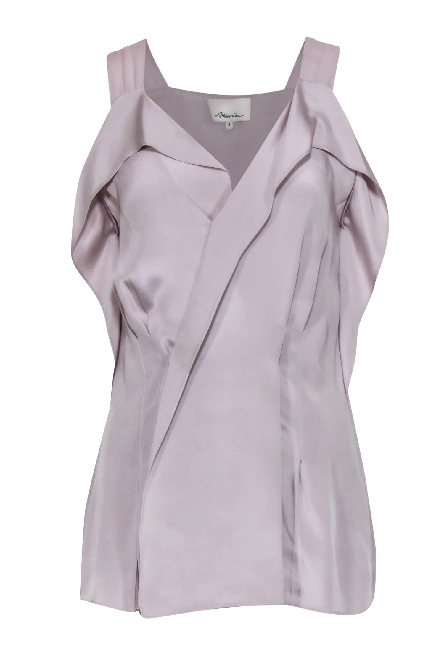 3.1 Phillip Lim - Lavender Silk Draped Blouse Sz 4