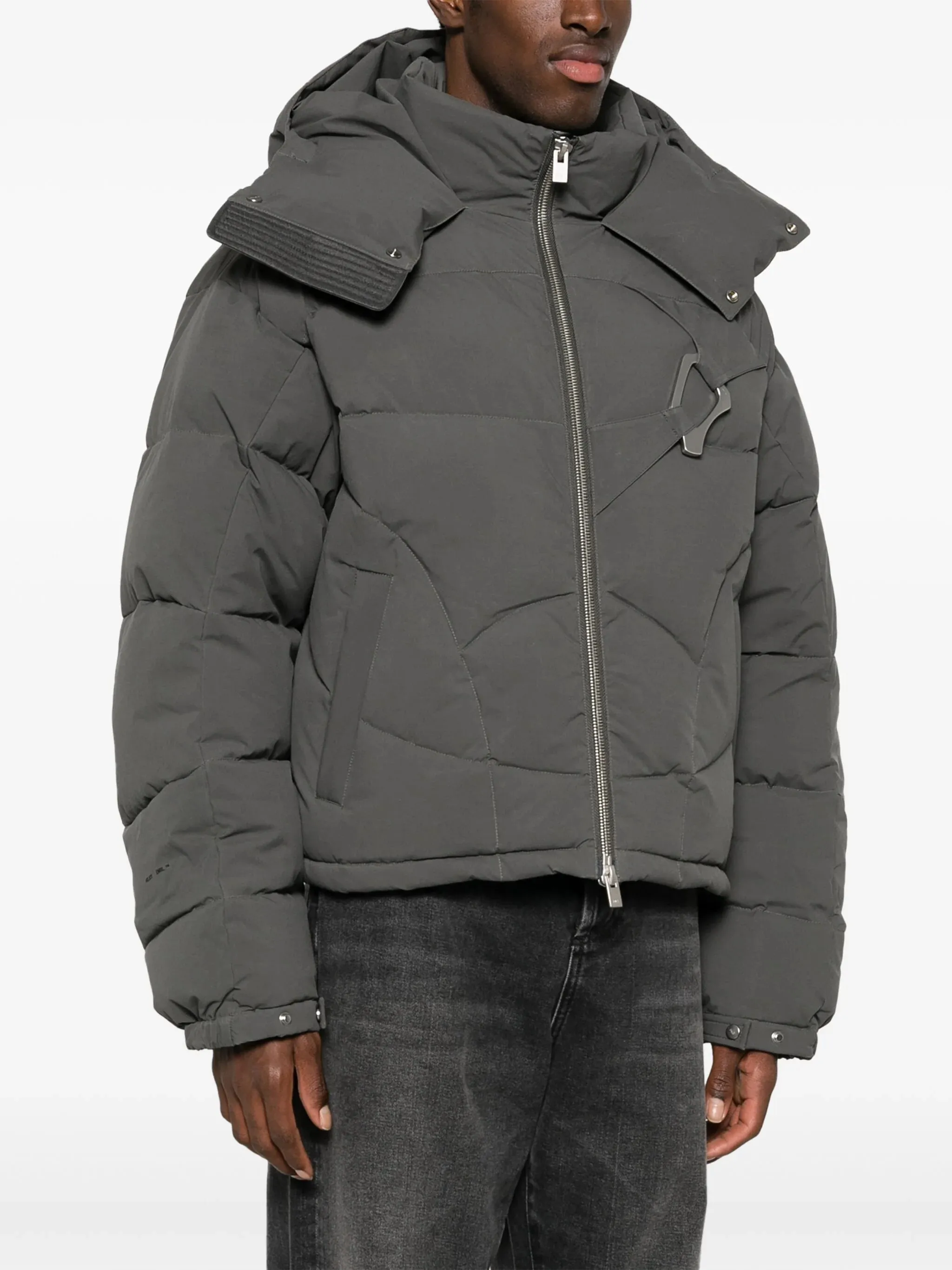 Abstract Quilted Down Jacket