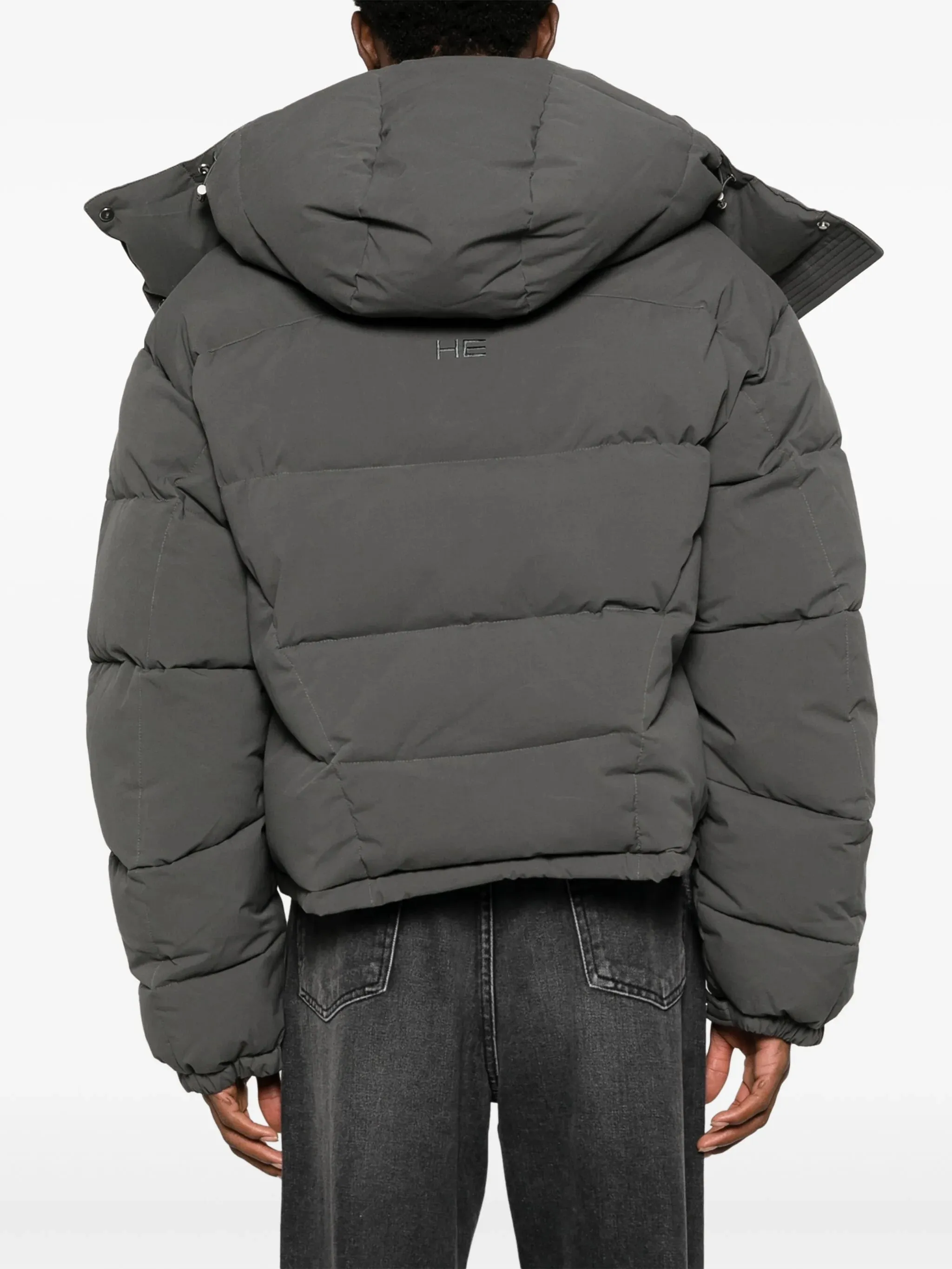 Abstract Quilted Down Jacket