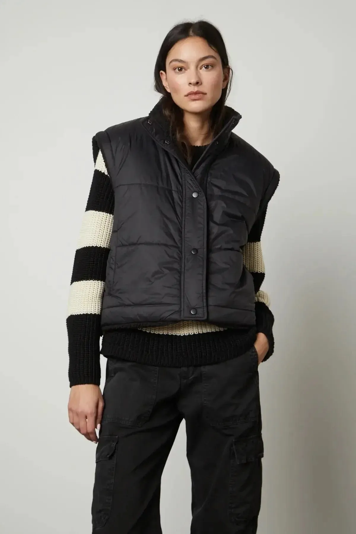 Alicia Puffer Vest in Black