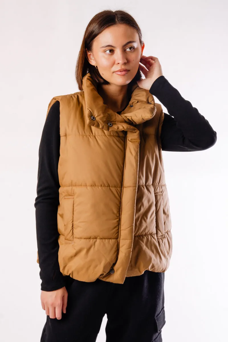 Asymmetrical Zip-Up Puffer Vest