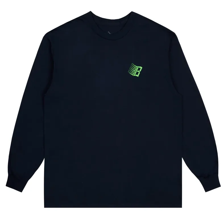 B Logo Longsleeve Tee (Navy)