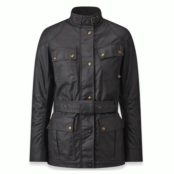 BELSTAFF WOMENS TRIALMASTER WAXED COTTON JACKET - BLACK