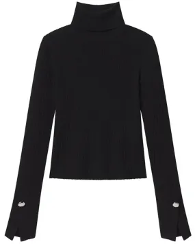 Black Jett Cable Knit Turtleneck