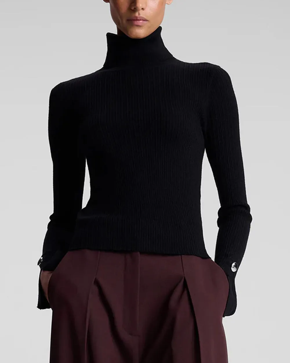 Black Jett Cable Knit Turtleneck