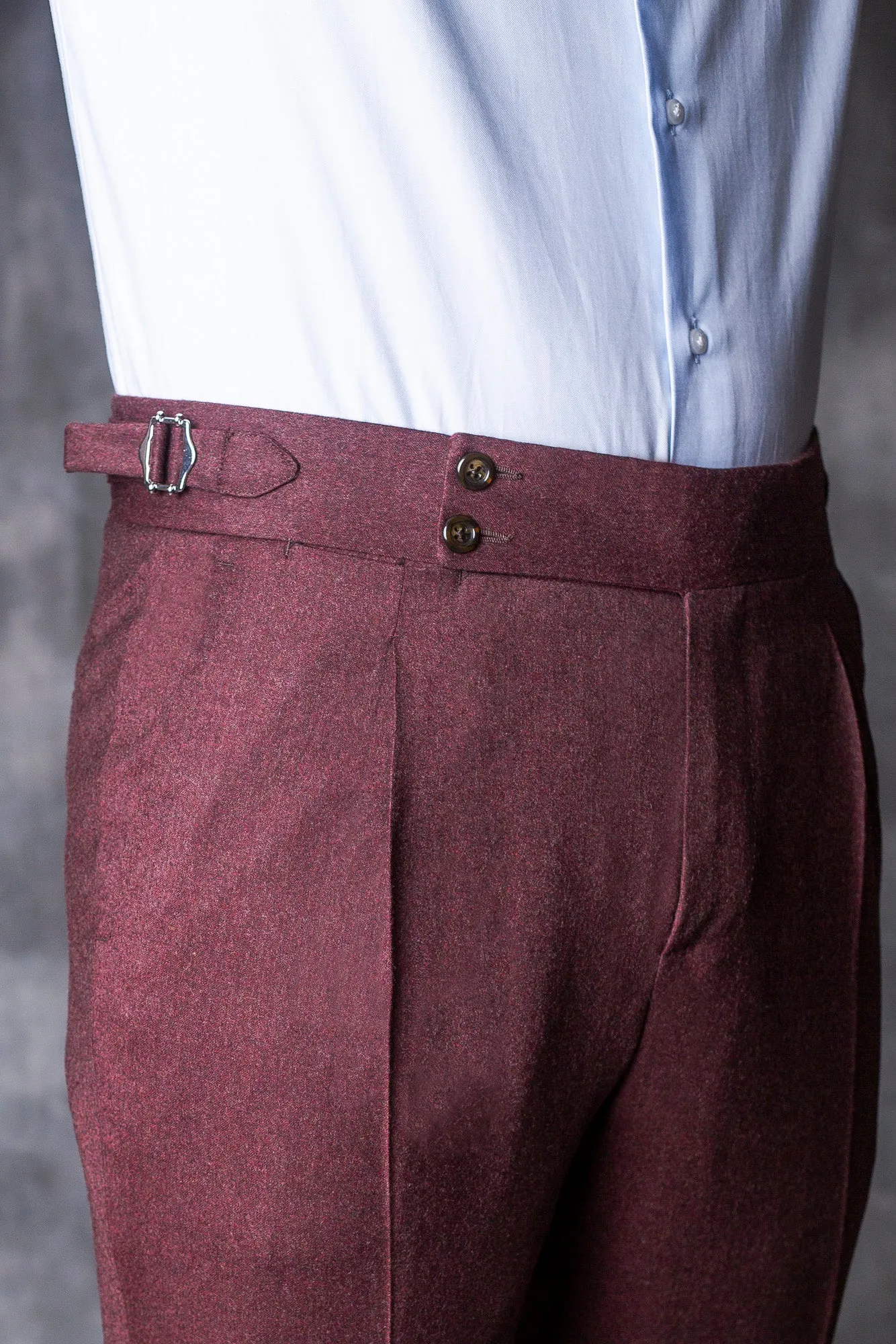 Bordeaux Flannel Trousers "Soragna Capsule Collection" – Made in Italy