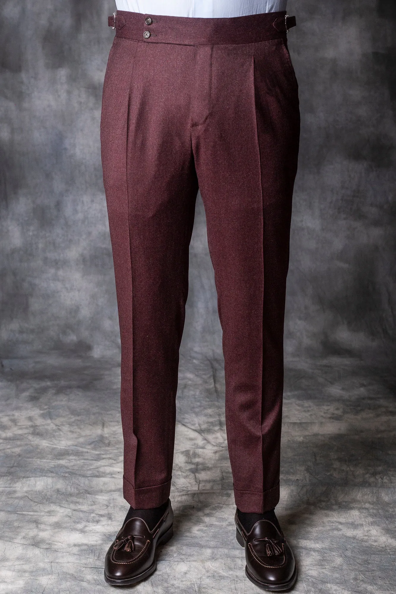 Bordeaux Flannel Trousers "Soragna Capsule Collection" – Made in Italy