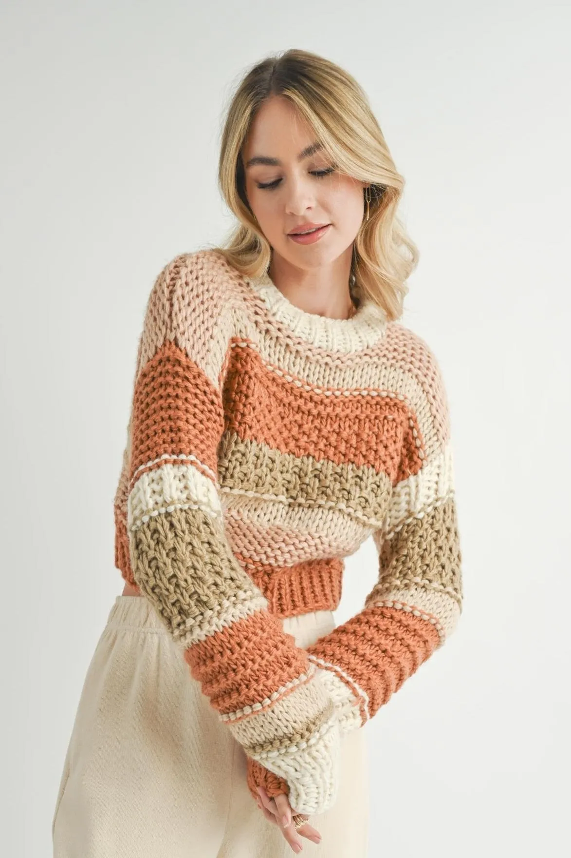 Butter Pecan Chunky Sweater, Brick