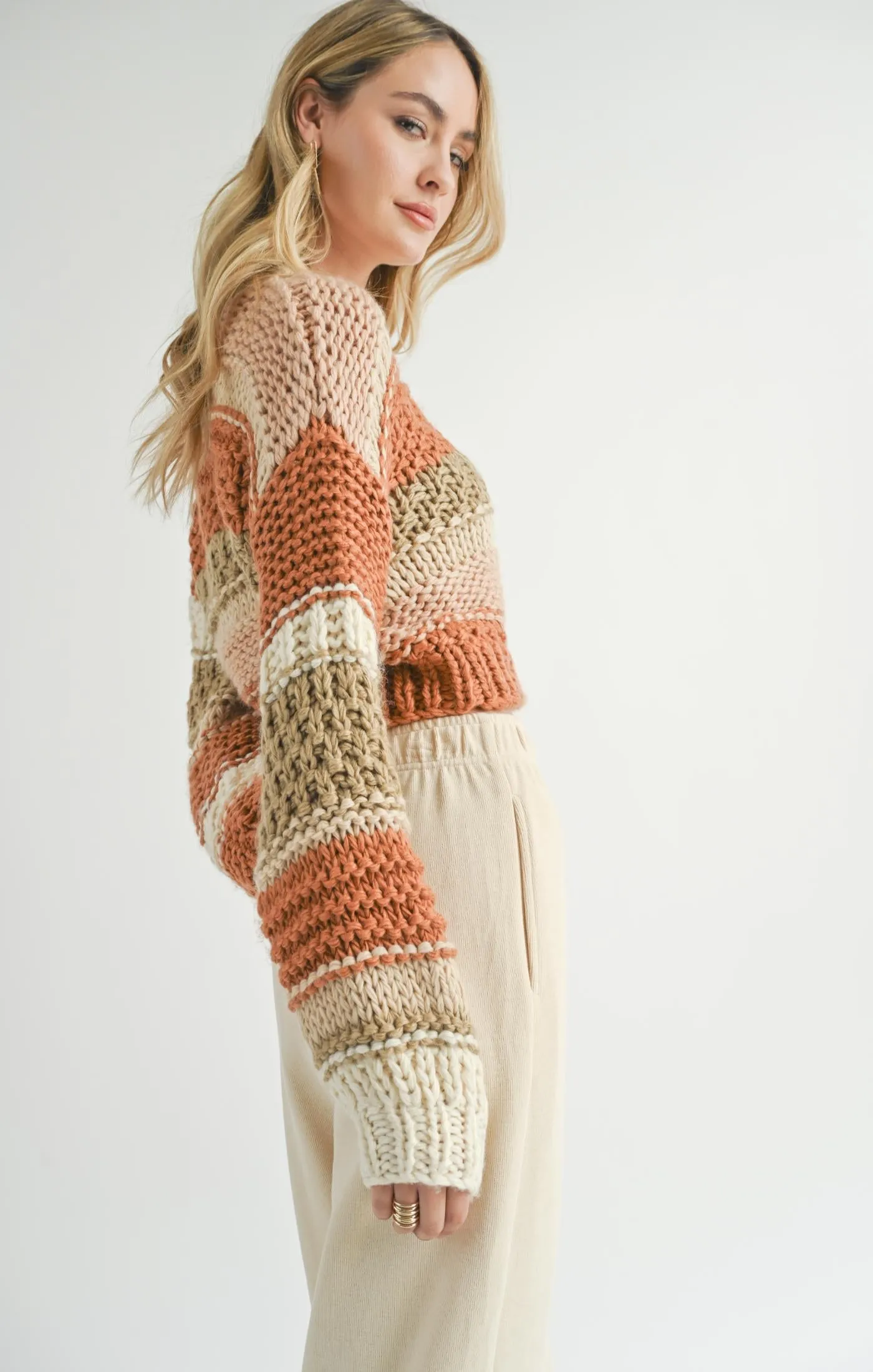 Butter Pecan Chunky Sweater, Brick