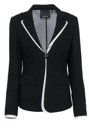 Carlisle - Black Blazer w/ White Layered Design Sz 6