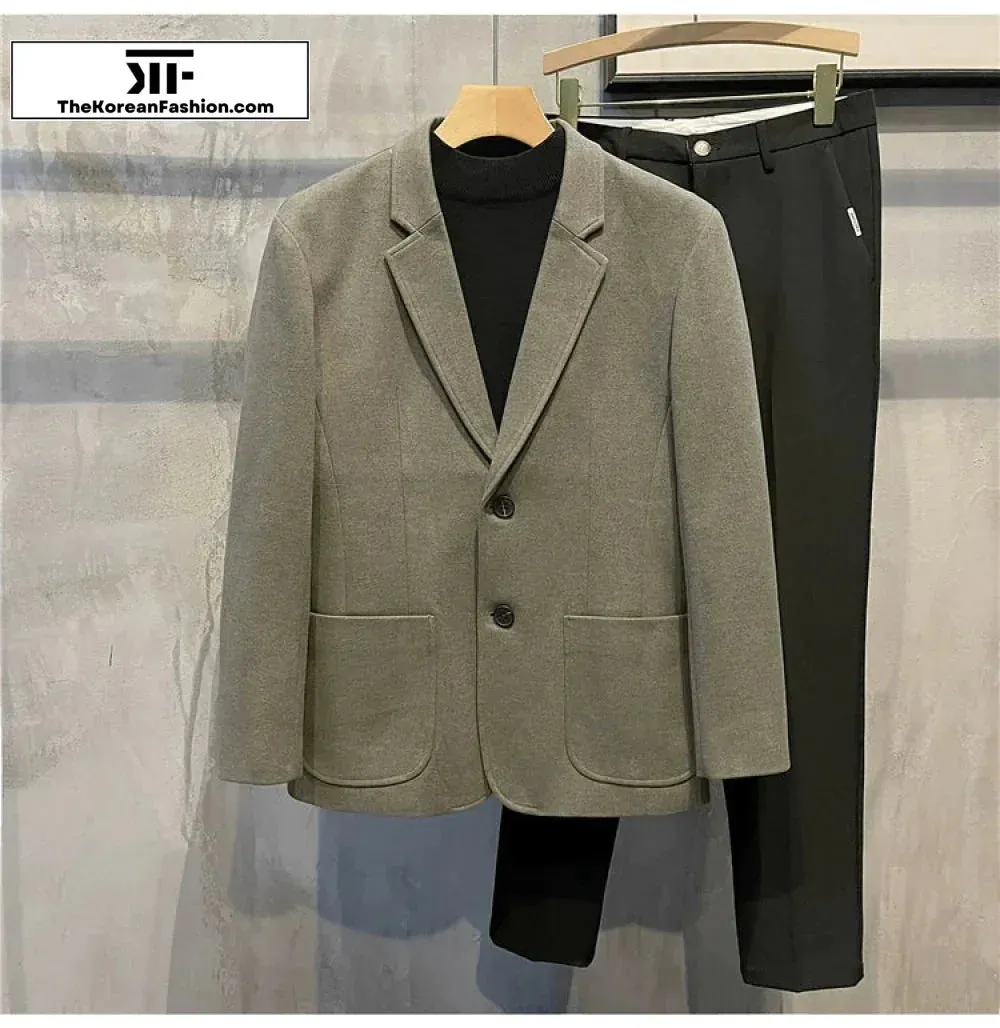 Casual Wool Suit Jacket