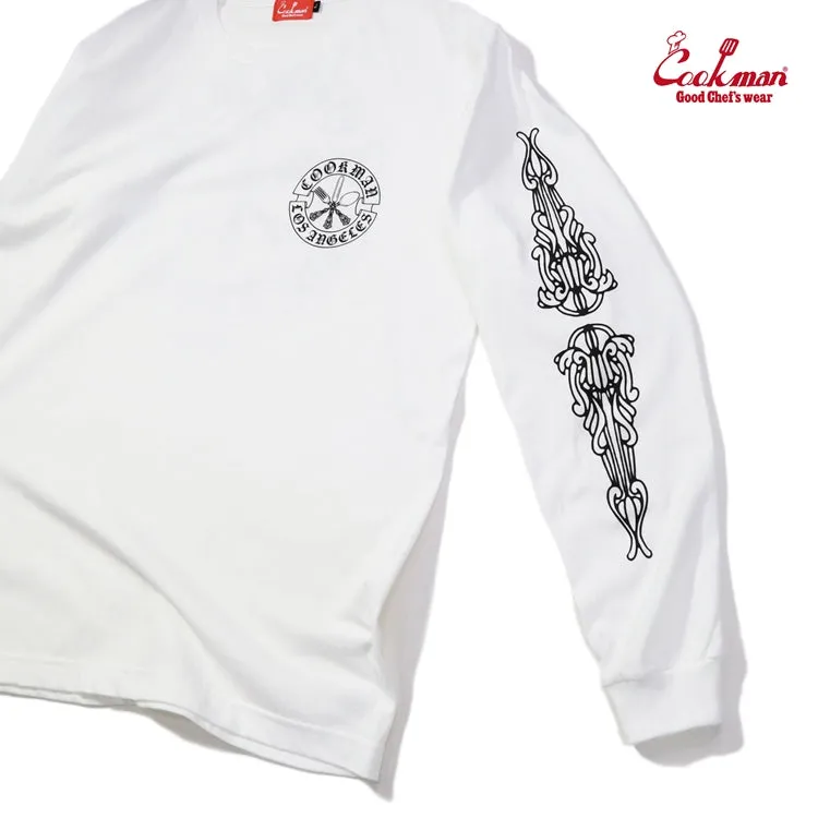 Cookman Long Sleeve Tees - Cutlery : White