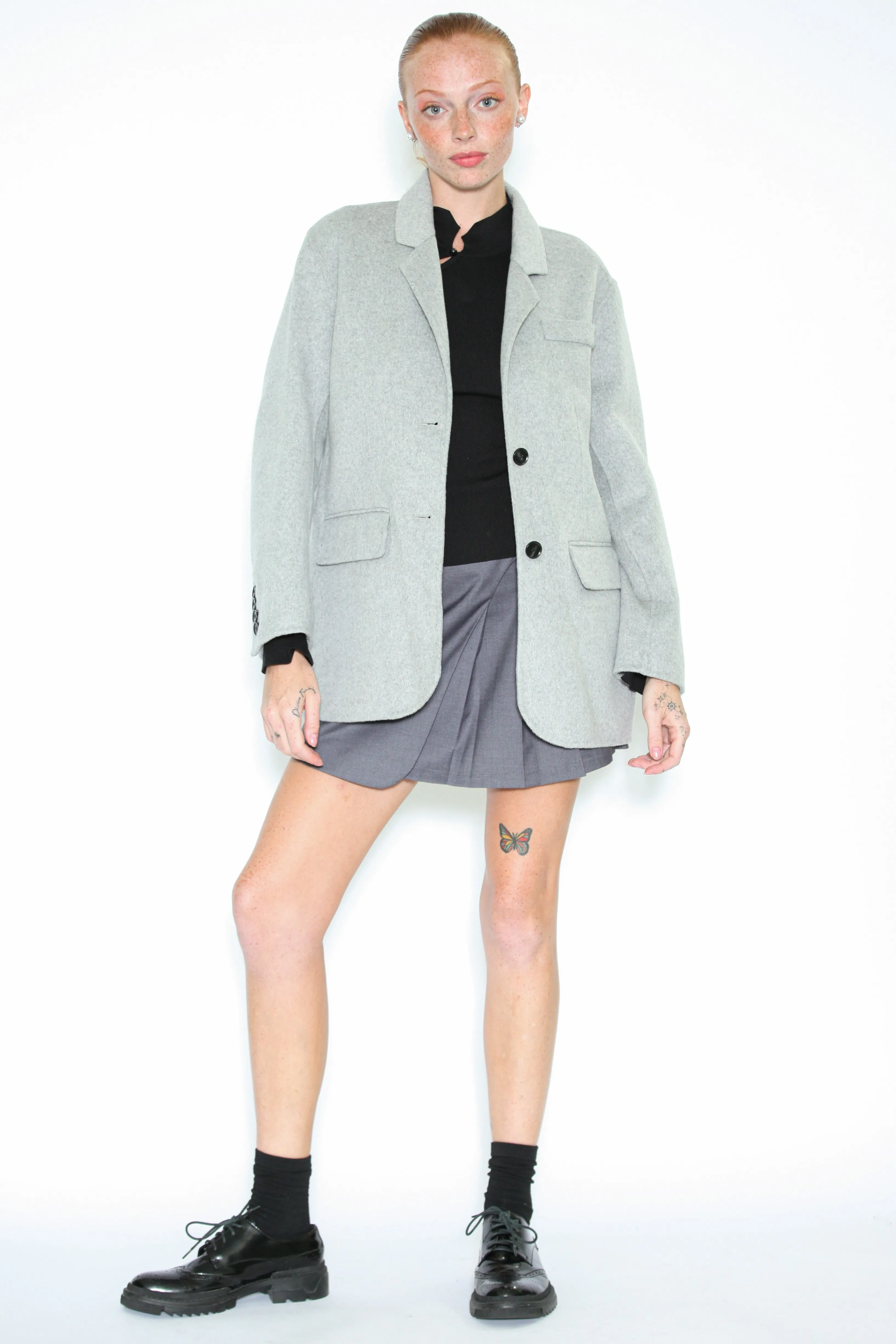 Double-Sided Wool Grey Blazer