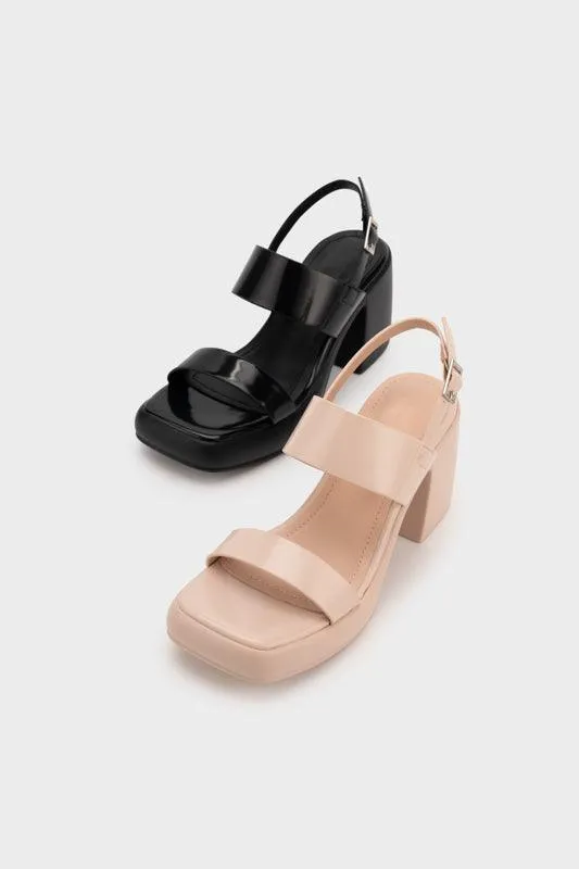 DOUBLE STRAP PLATFORM HIGH HEEL SANDAL