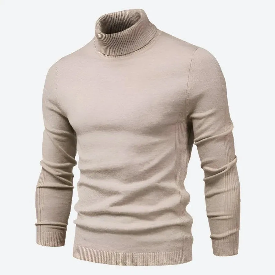 Elegant Embellished Cuff Turtleneck Sweaters