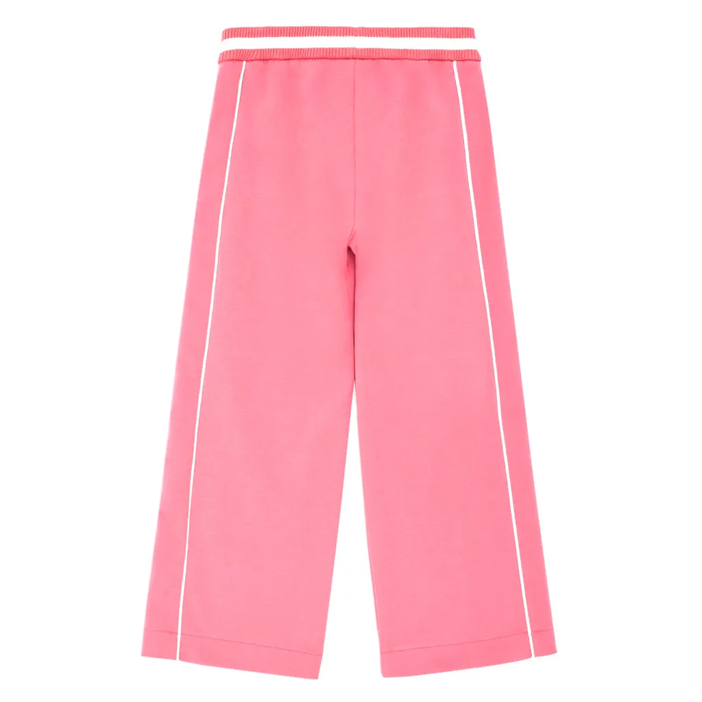 Emporio Armani Junior Jersey Modal Drawstring Trousers With Piping