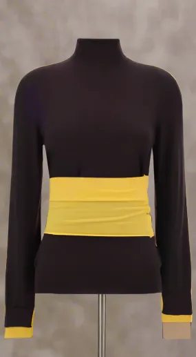 FENDI women's brown/yellow TURTLENECK SWEATER