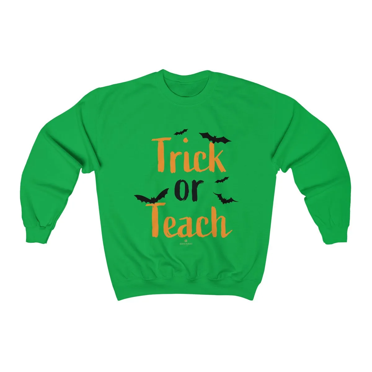 Fun Trick or Teach Bats Print Unisex Crewneck Sweatshirt For Teachers -Made in USA