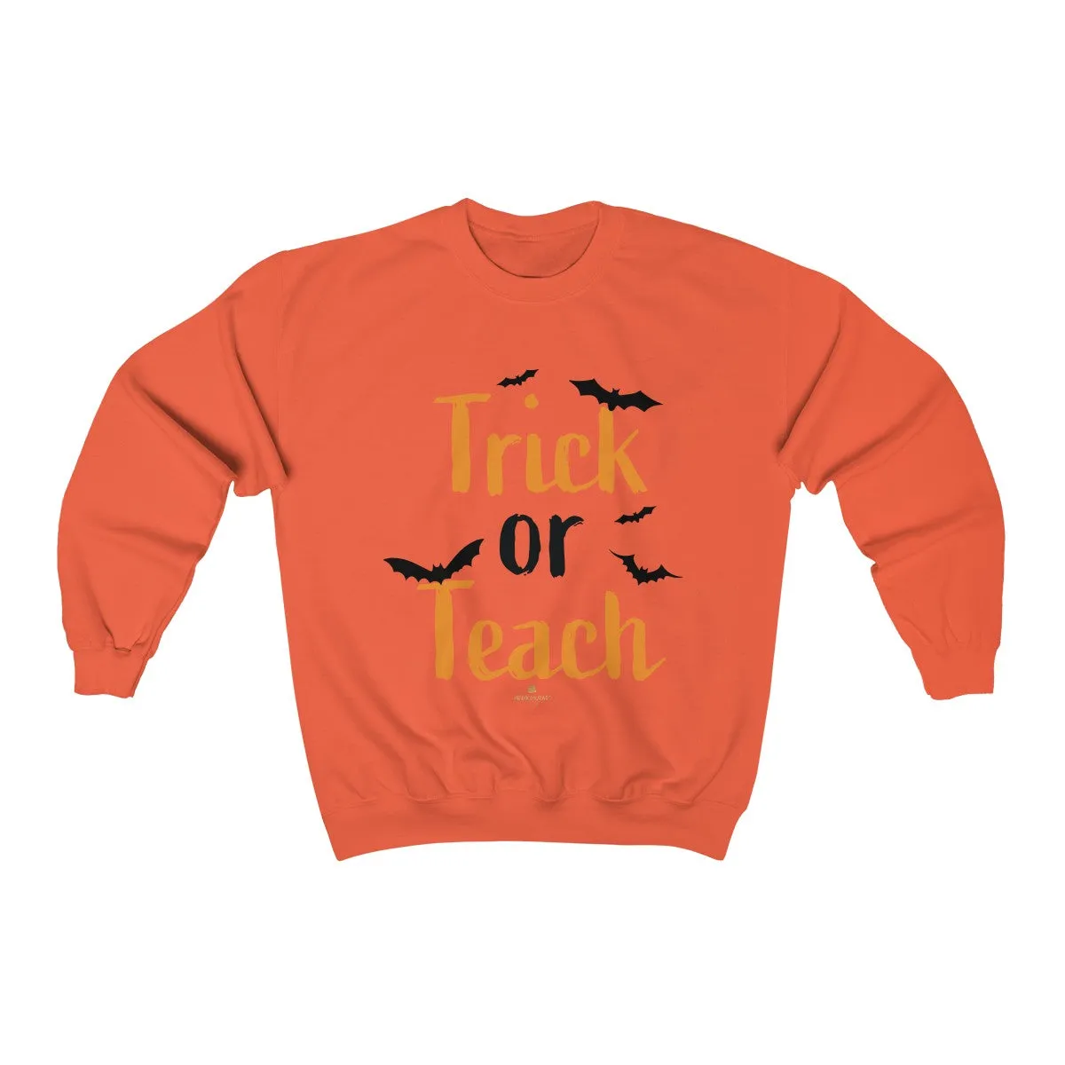 Fun Trick or Teach Bats Print Unisex Crewneck Sweatshirt For Teachers -Made in USA