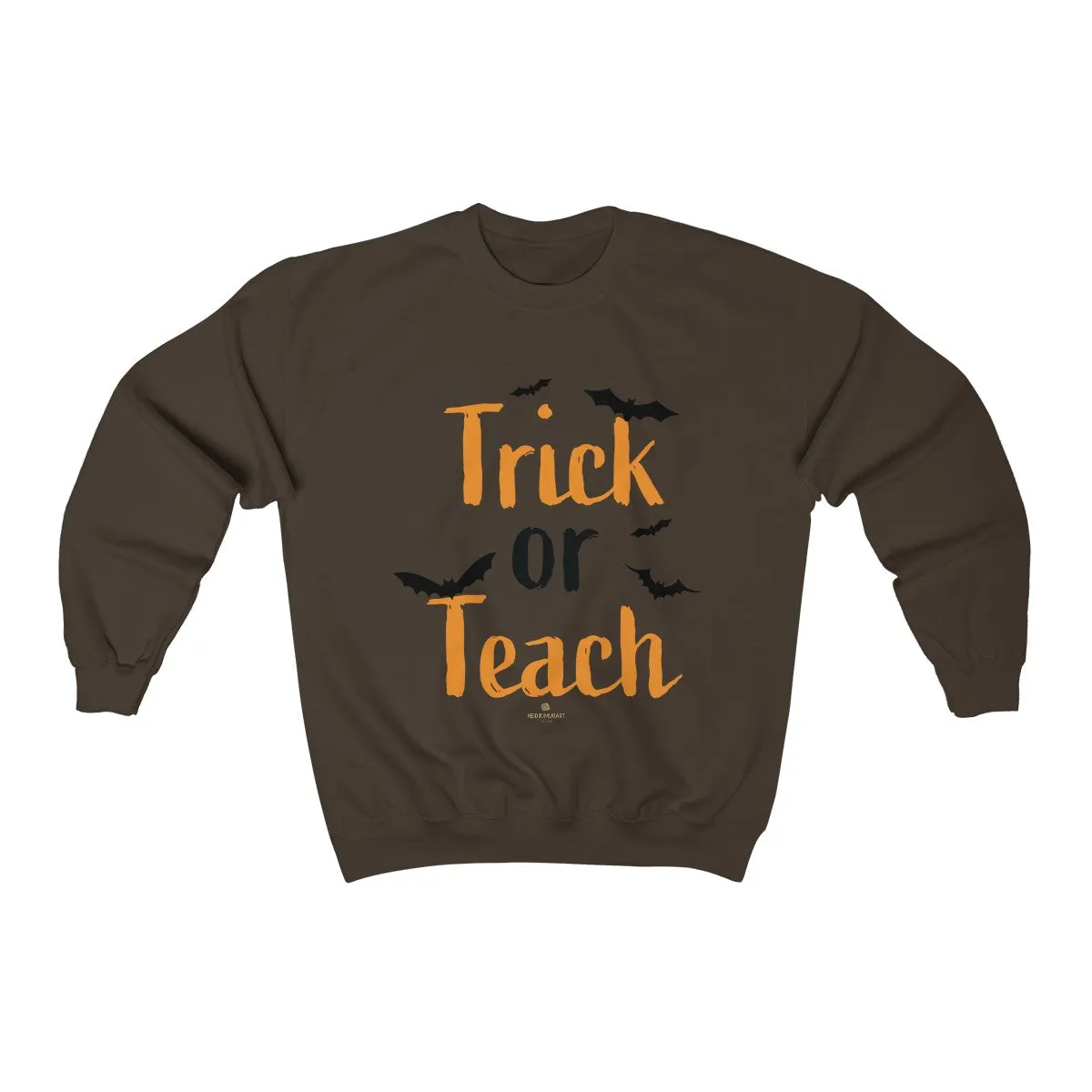 Fun Trick or Teach Bats Print Unisex Crewneck Sweatshirt For Teachers -Made in USA