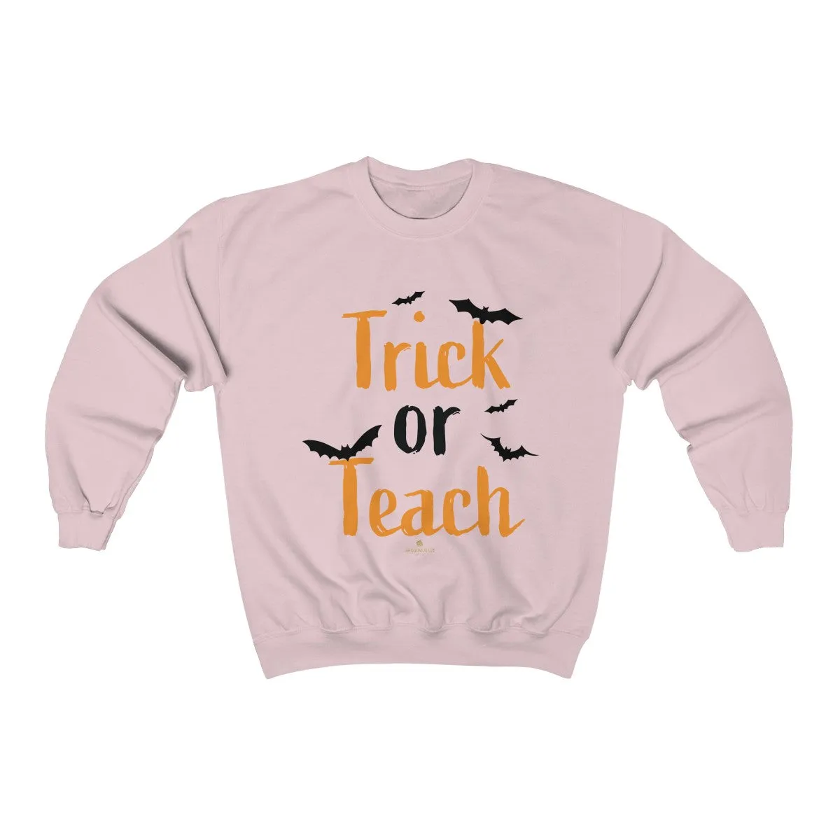 Fun Trick or Teach Bats Print Unisex Crewneck Sweatshirt For Teachers -Made in USA