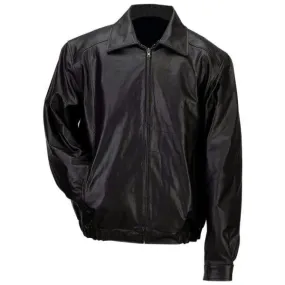 Gianni Collani Men&rsquo;s Solid Genuine Leather Bomber-style Jacket- 2x