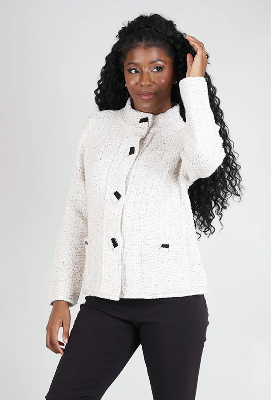 Harvest Tweed Brick Stitch Cardie, Winter White