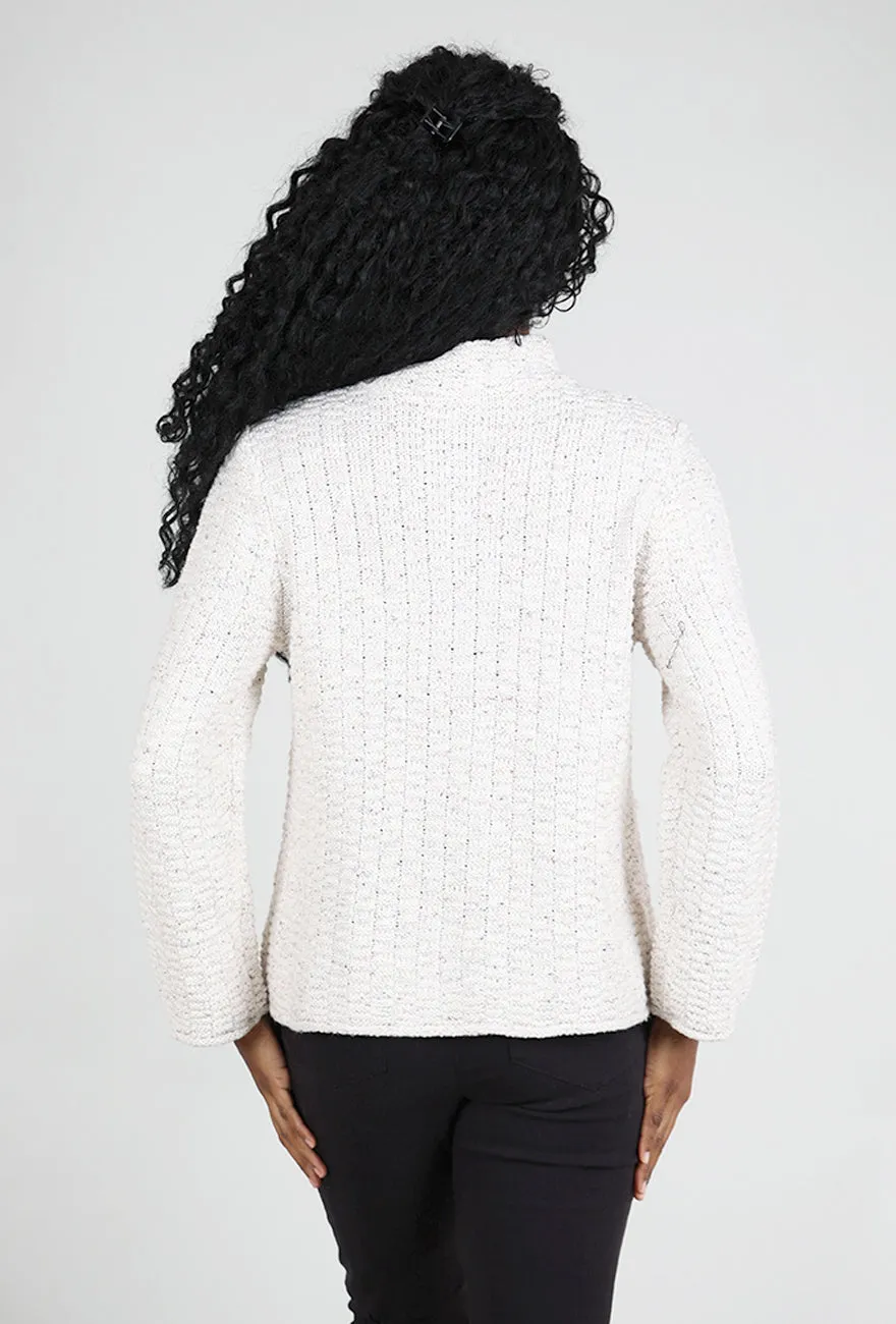 Harvest Tweed Brick Stitch Cardie, Winter White