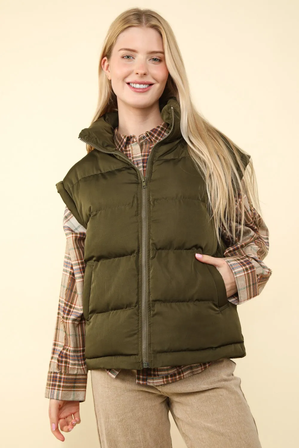 High Neck Casual Comfy Puffer Vest