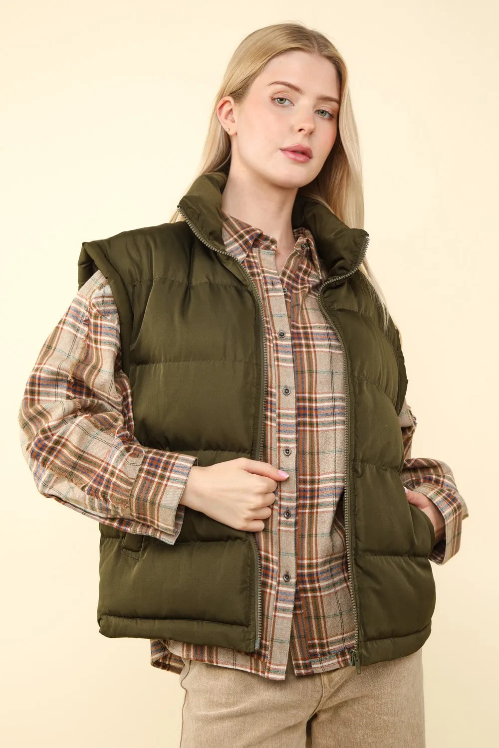 High Neck Casual Comfy Puffer Vest