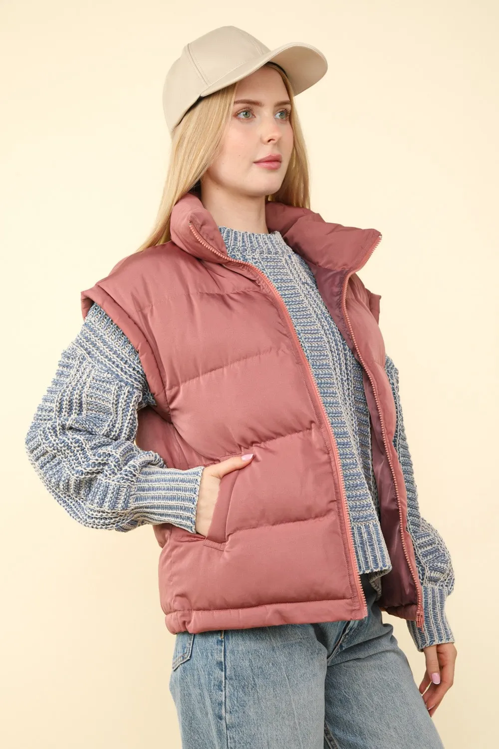 High Neck Casual Comfy Puffer Vest