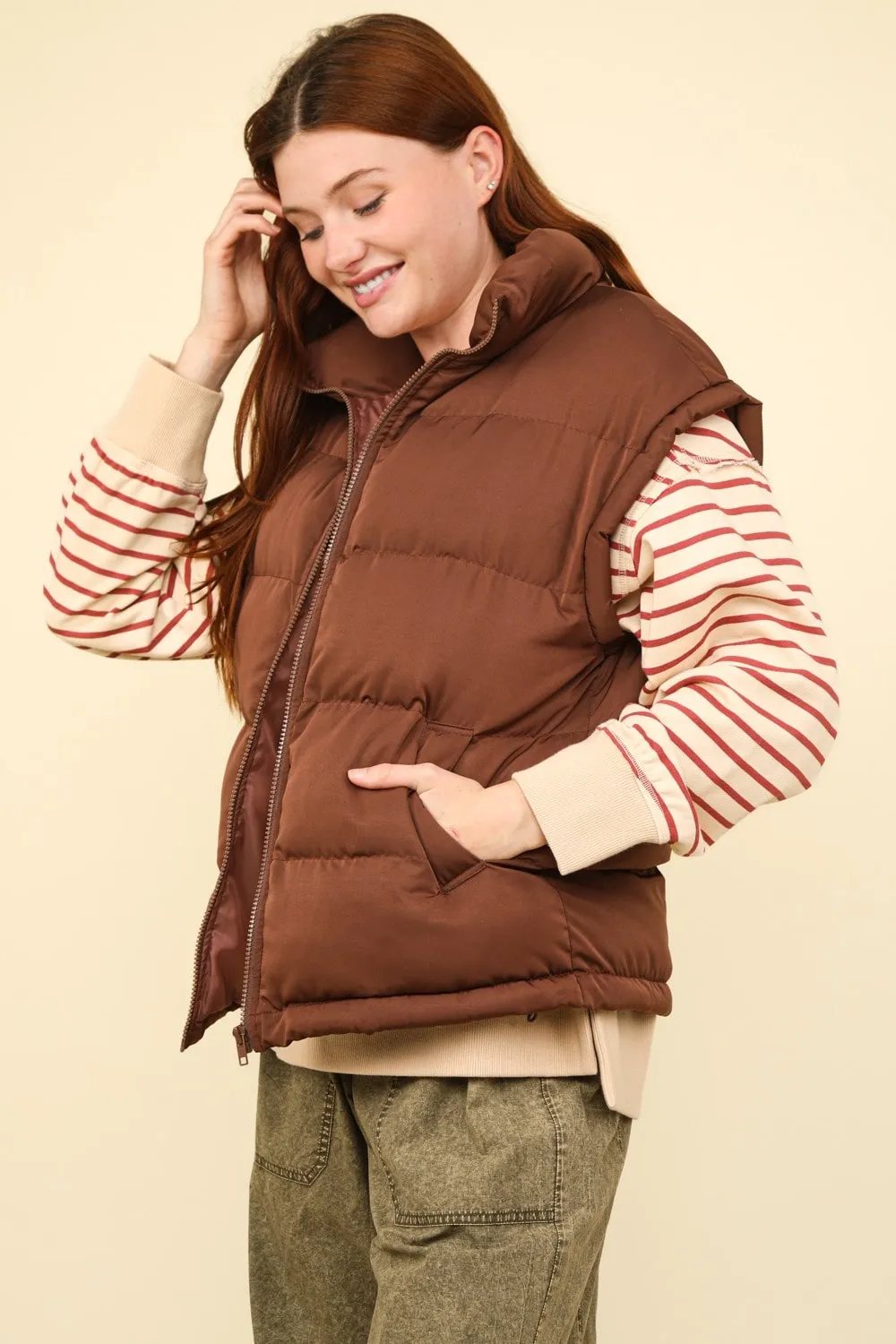 High Neck Casual Comfy Puffer Vest