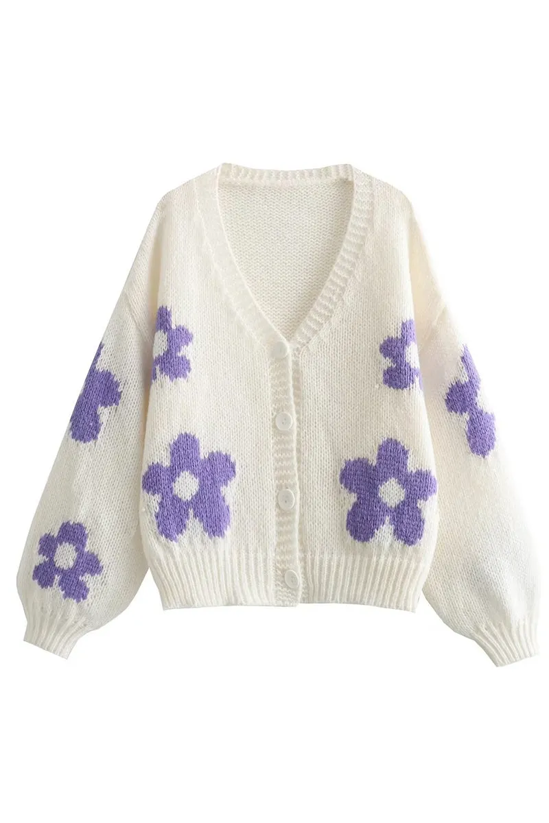 HWR1161 Cozy Floral Cardigan