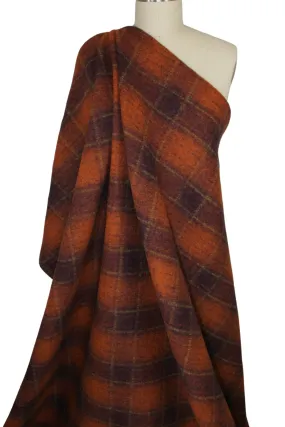 Italian Plaid Sweater Knit - Rust Tones