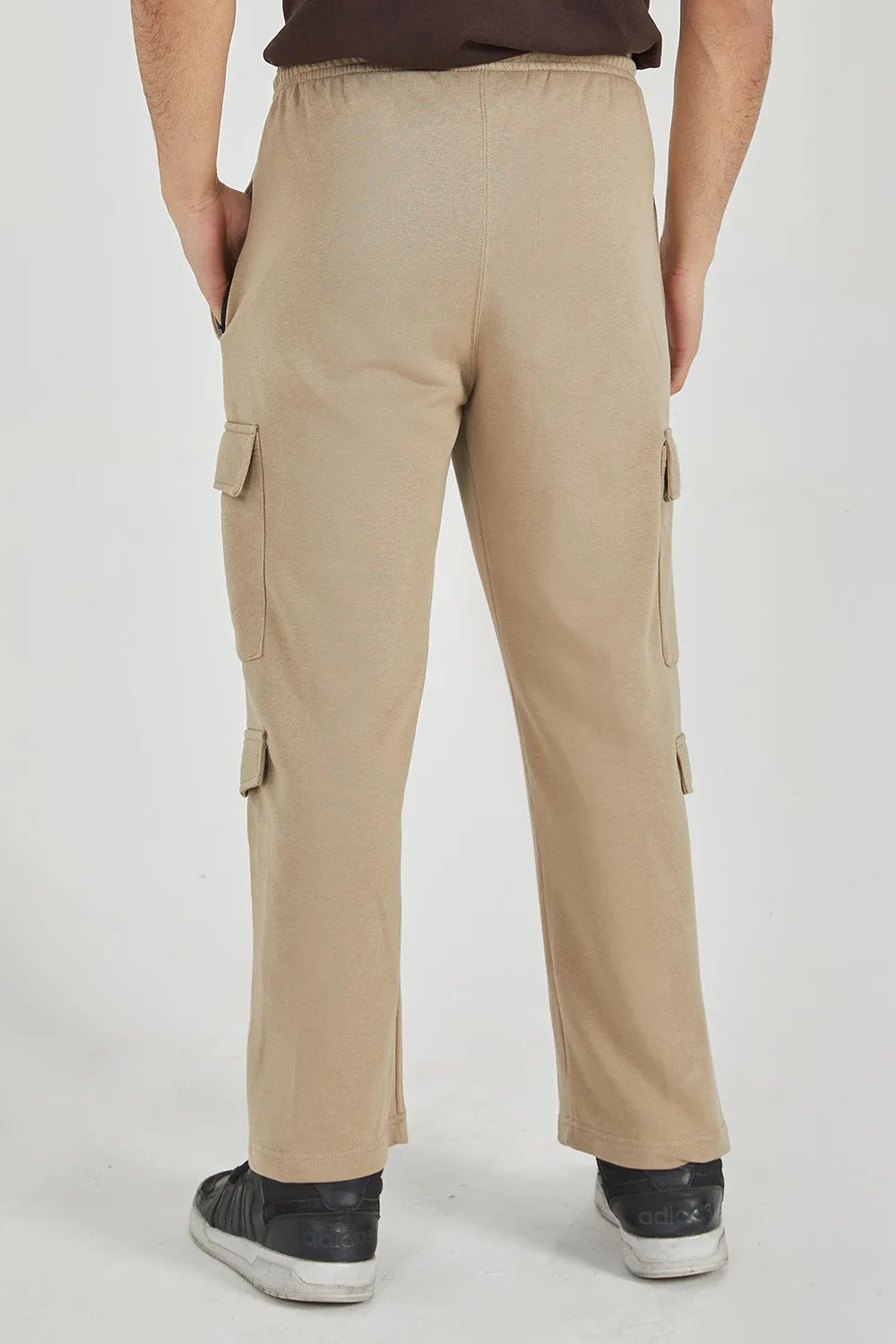 Khaki Wide Legged Cargo Trousers