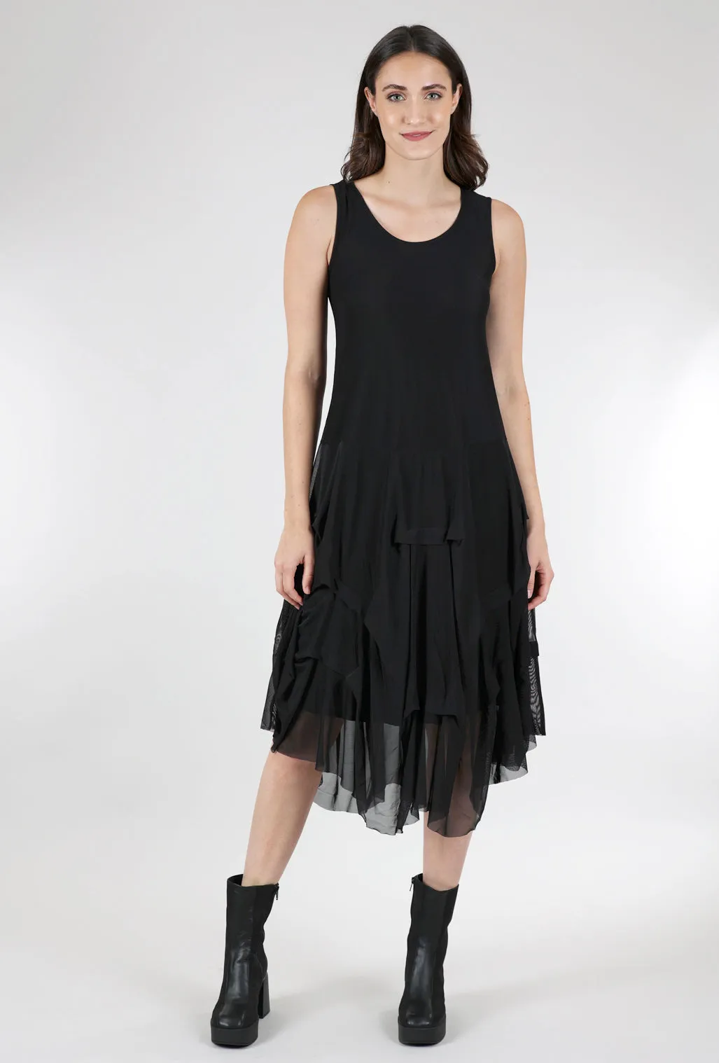 Martha Dress, Black Mesh