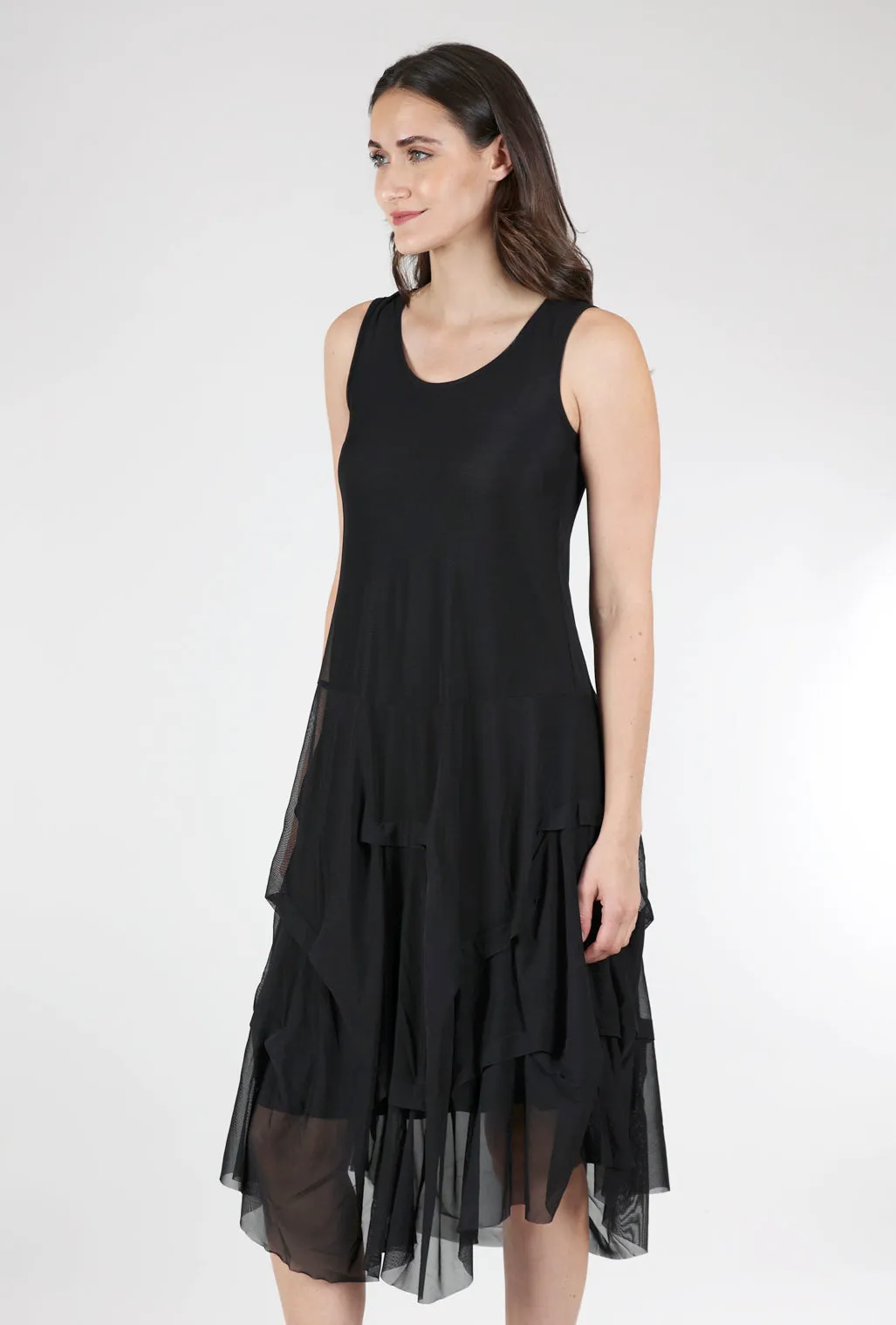 Martha Dress, Black Mesh