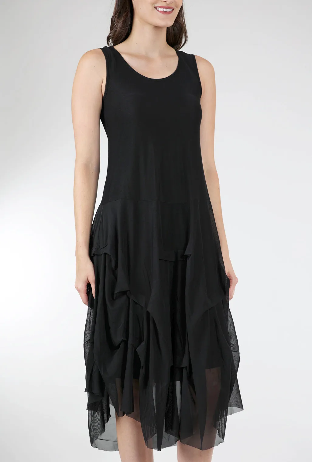 Martha Dress, Black Mesh