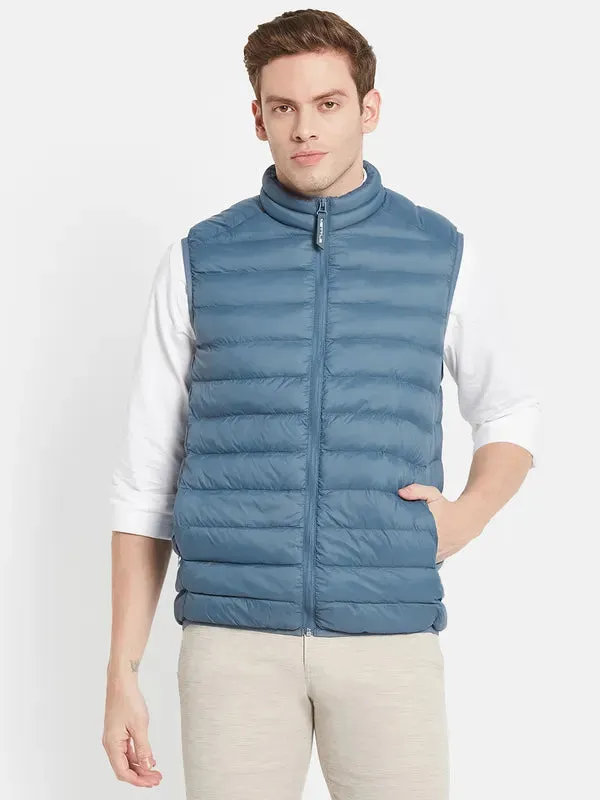 Men Blue Puffer Jacket