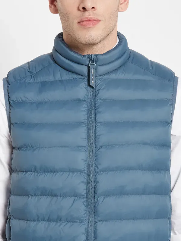 Men Blue Puffer Jacket