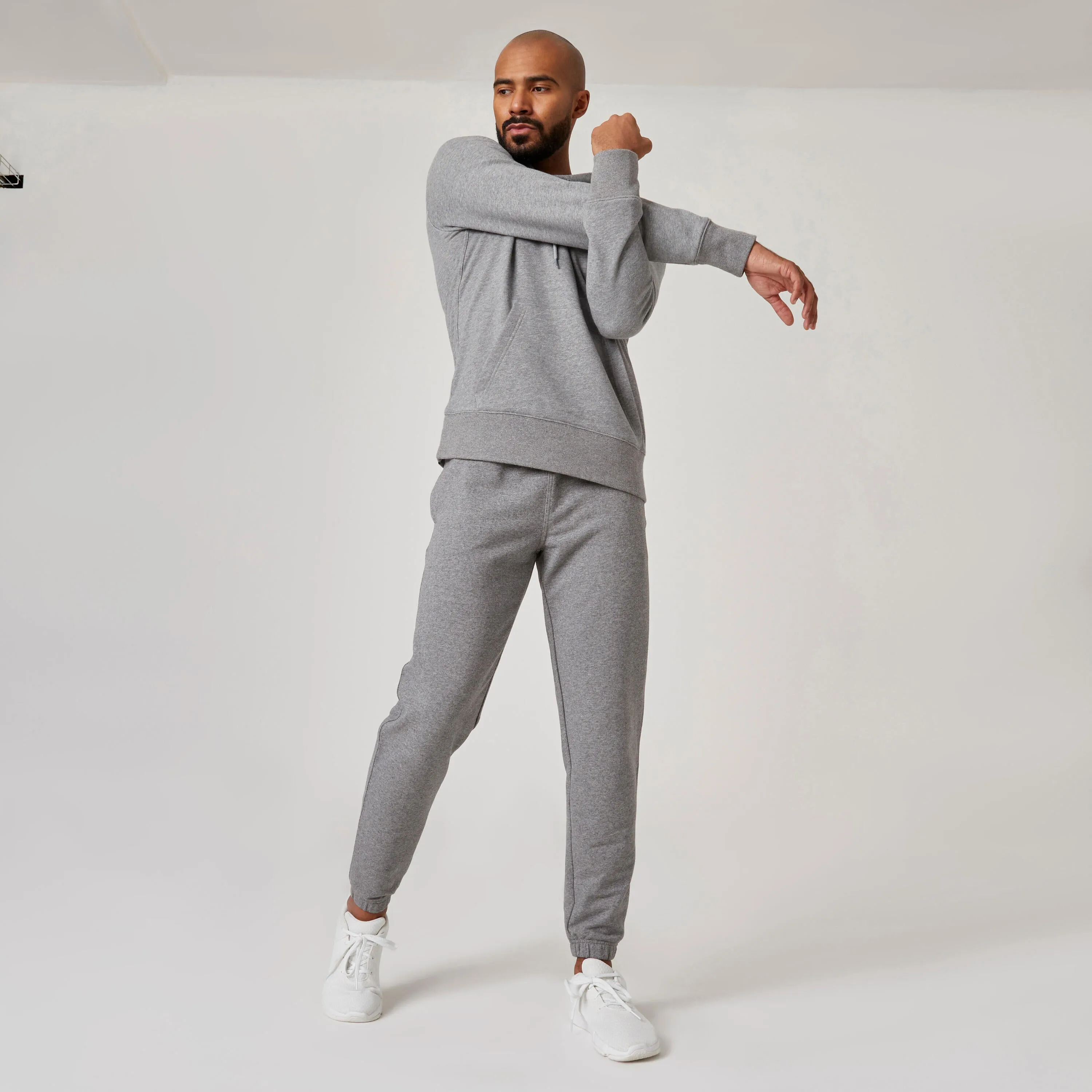 Men's sweatpants - 500 Essentials gray DOMYOS, Gray