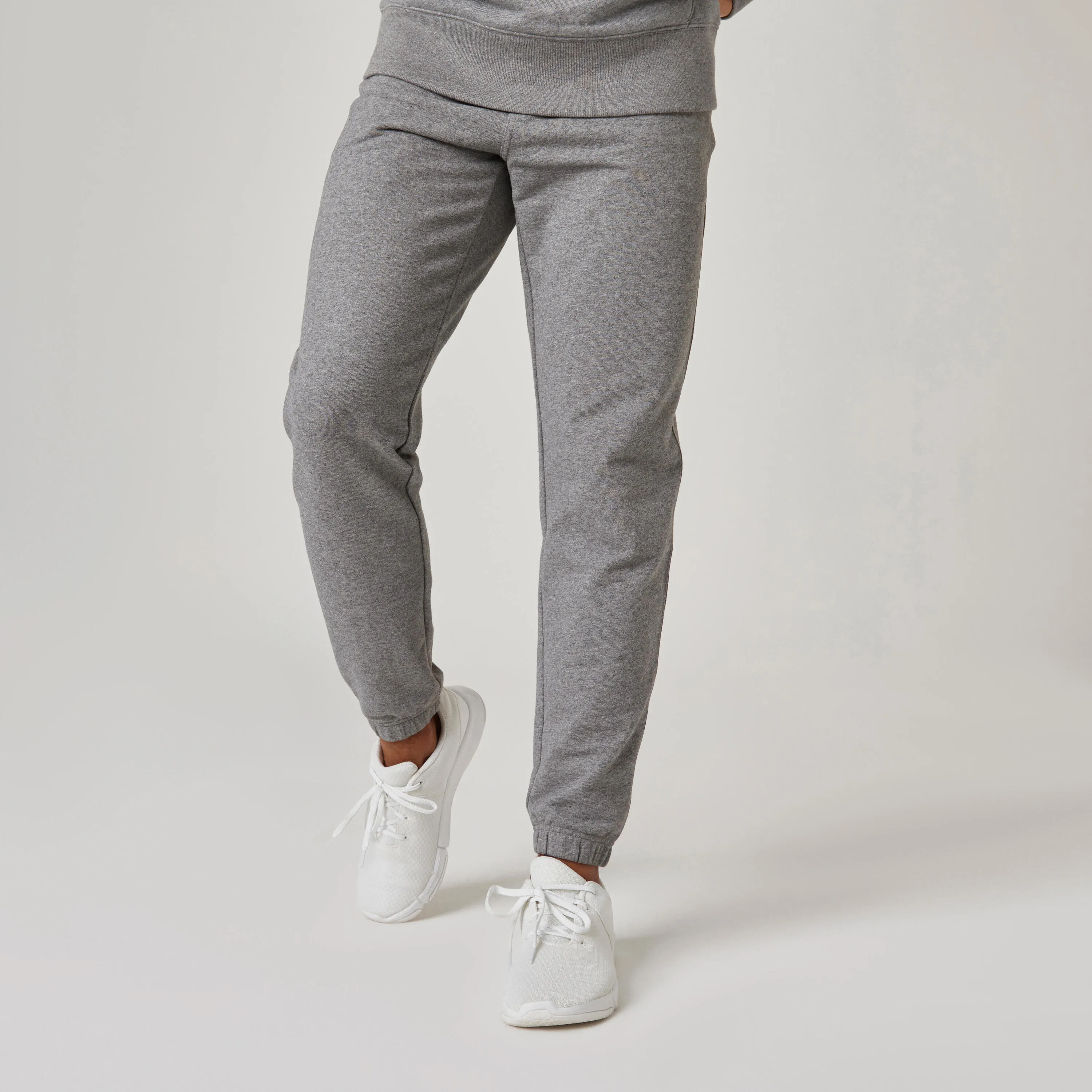 Men's sweatpants - 500 Essentials gray DOMYOS, Gray