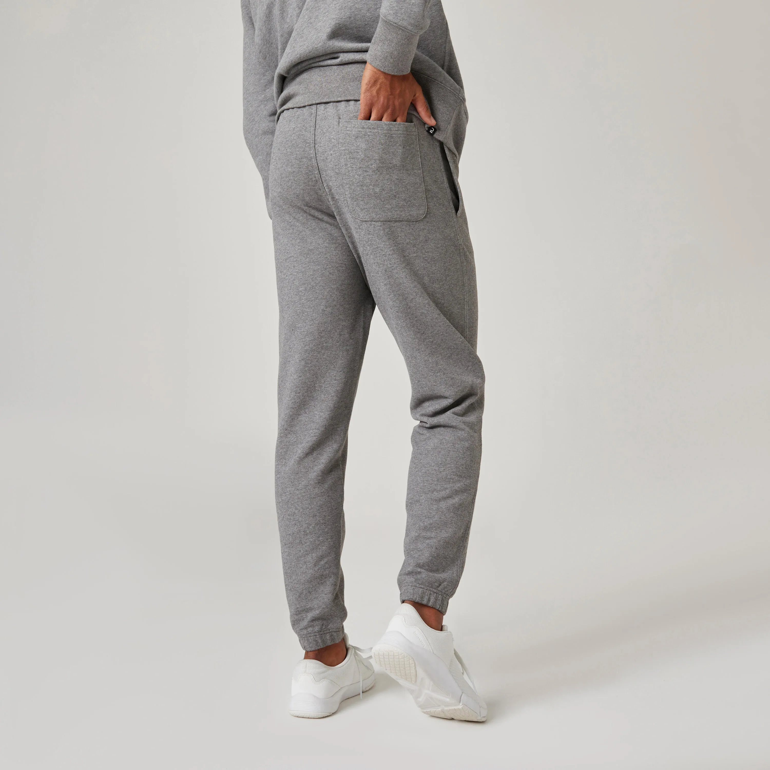 Men's sweatpants - 500 Essentials gray DOMYOS, Gray