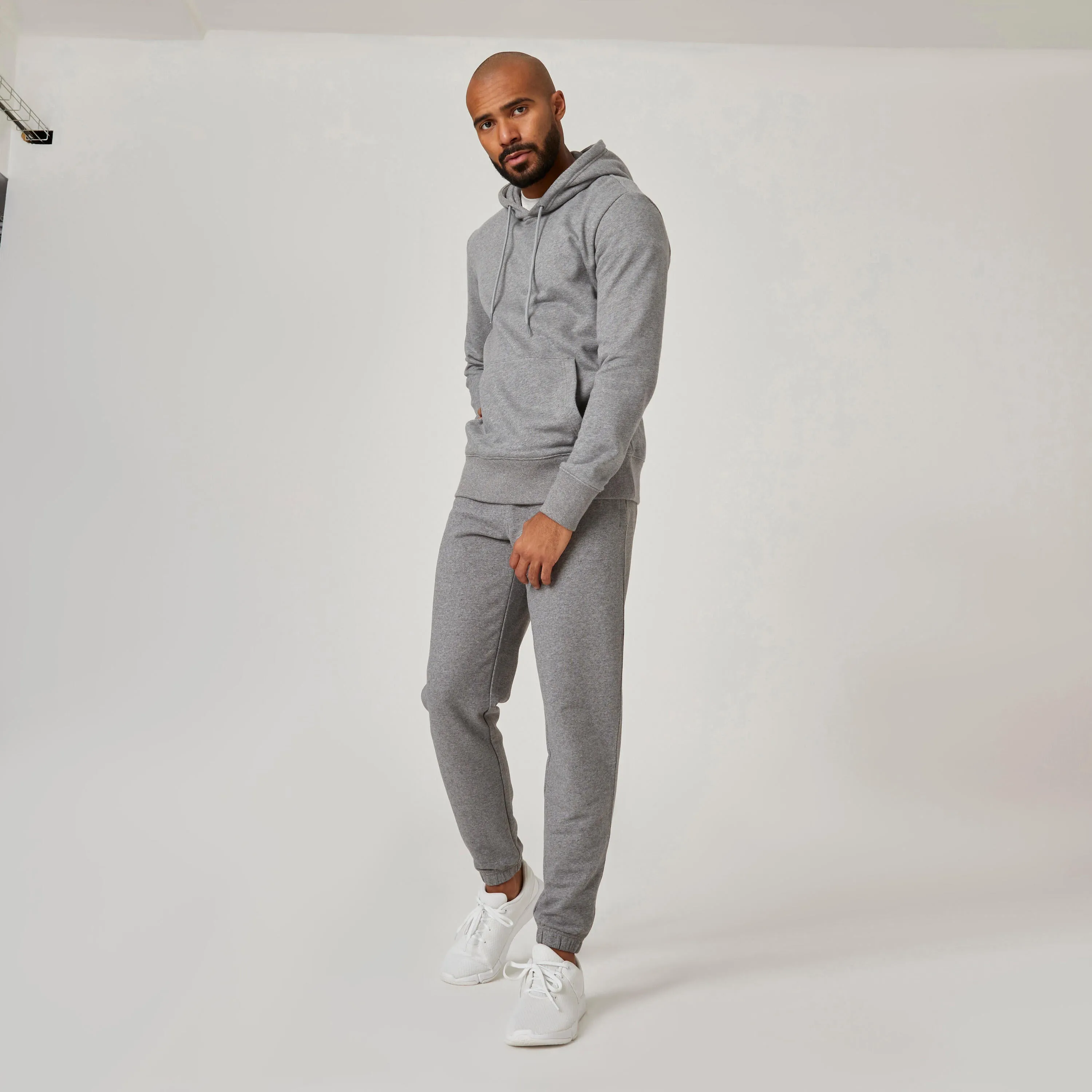 Men's sweatpants - 500 Essentials gray DOMYOS, Gray