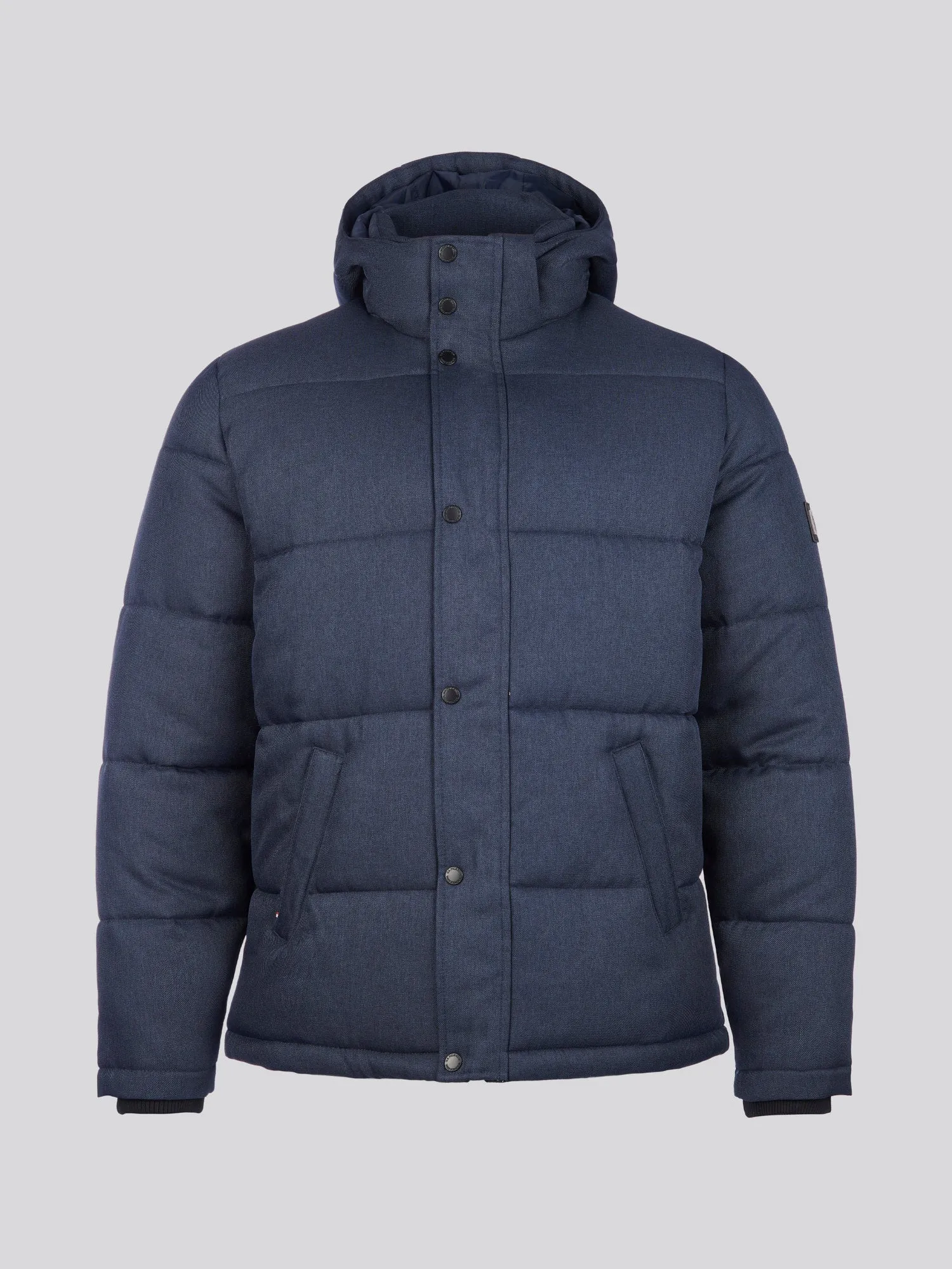 Mens Textured Winter Puffer Jacket in Dark Sapphire Navy