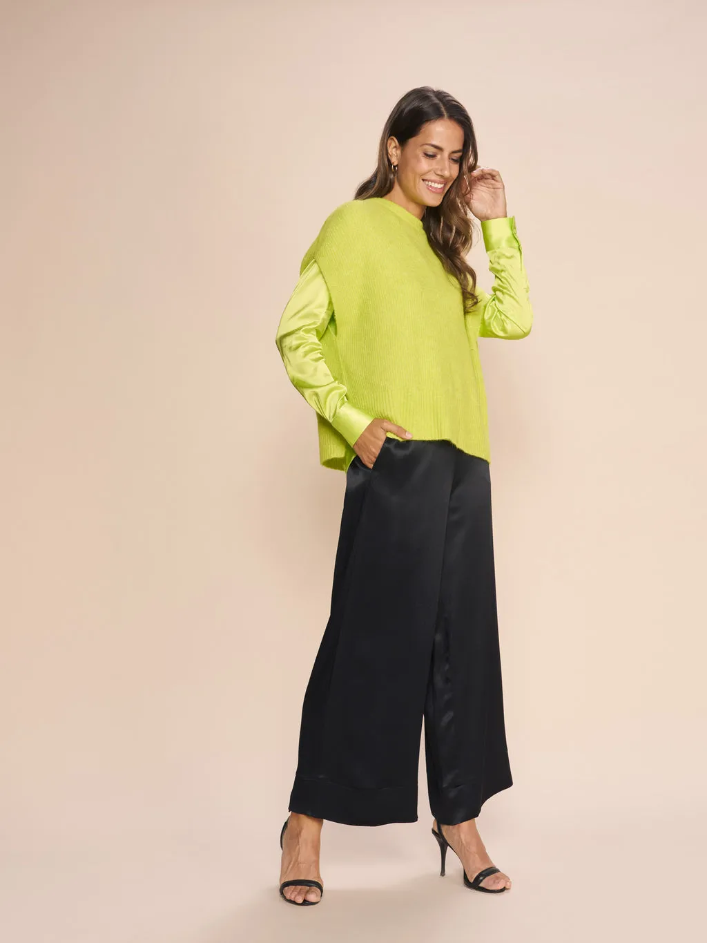 Mos Mosh Edi Satin Crepe Pant in Black