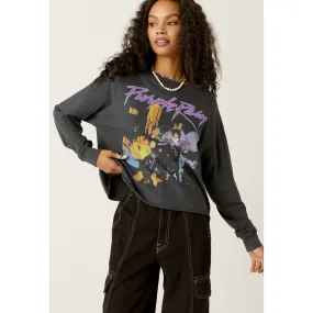 Prince Purple Rain Long Sleeve Crop