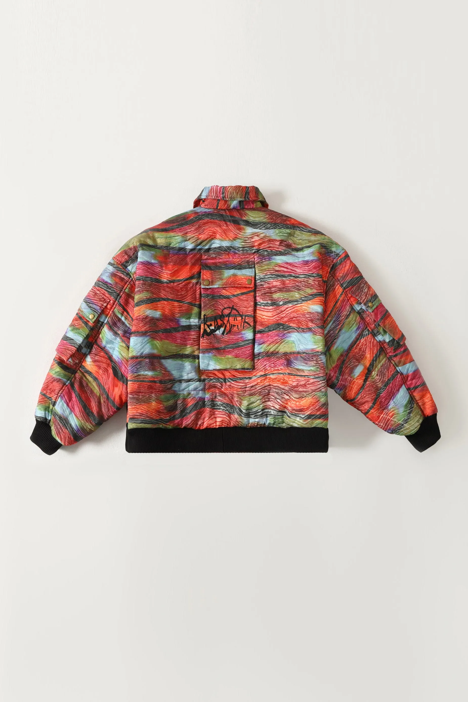 "WAVES OF LOVE" QUILTED BOMBER