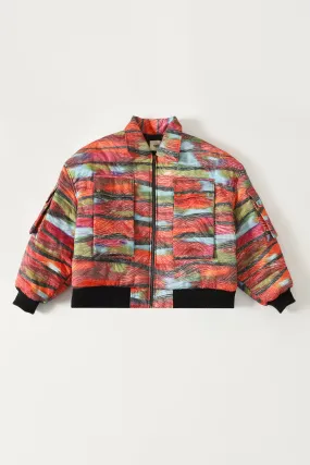 "WAVES OF LOVE" QUILTED BOMBER