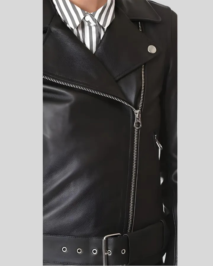 Sandra Black Biker Leather Jacket